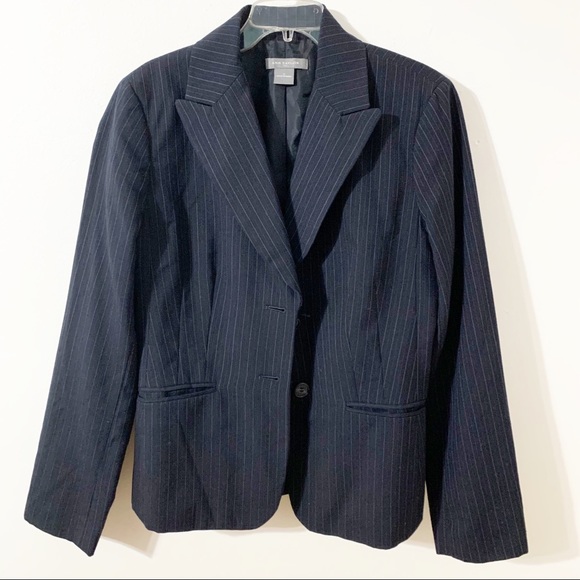 Ann Taylor Factory Fully Lined Striped Lightweight Wool Blend Blazer Career 🟦 - Picture 3 of 13